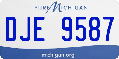 MI license plate DJE9587