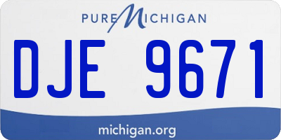 MI license plate DJE9671