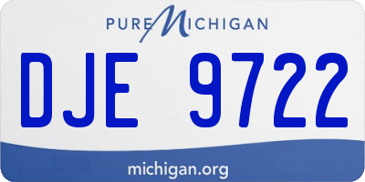 MI license plate DJE9722