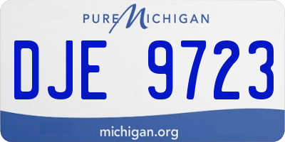 MI license plate DJE9723