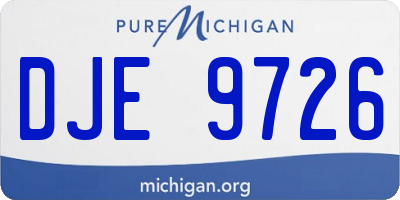 MI license plate DJE9726