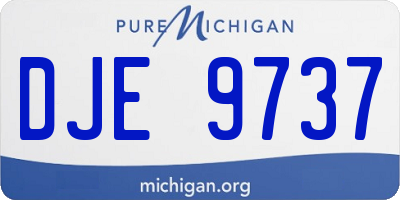 MI license plate DJE9737