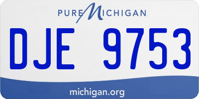 MI license plate DJE9753
