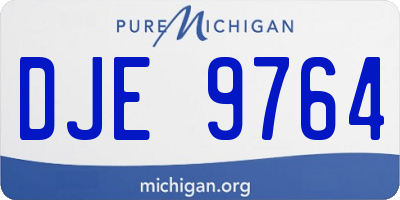 MI license plate DJE9764