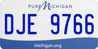 MI license plate DJE9766