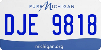 MI license plate DJE9818