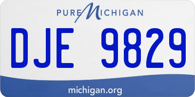 MI license plate DJE9829