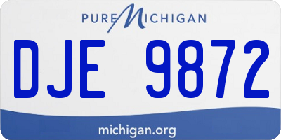 MI license plate DJE9872