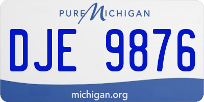 MI license plate DJE9876