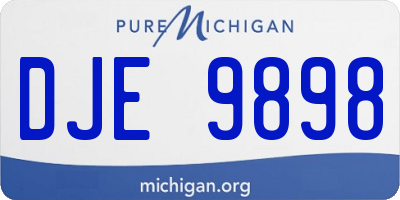 MI license plate DJE9898