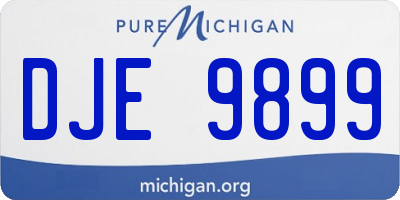 MI license plate DJE9899