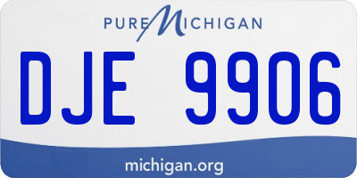MI license plate DJE9906