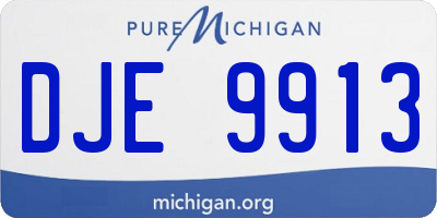 MI license plate DJE9913