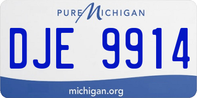 MI license plate DJE9914