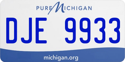 MI license plate DJE9933