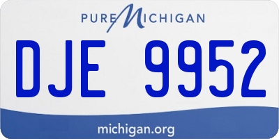 MI license plate DJE9952