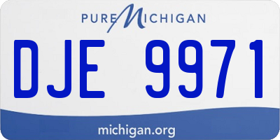 MI license plate DJE9971