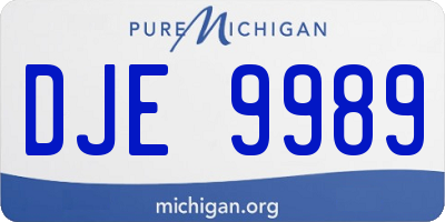 MI license plate DJE9989