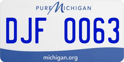 MI license plate DJF0063