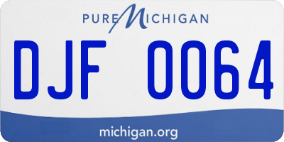 MI license plate DJF0064