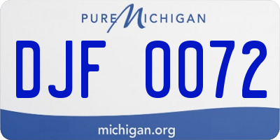 MI license plate DJF0072