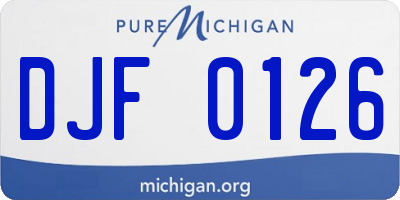 MI license plate DJF0126