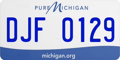 MI license plate DJF0129