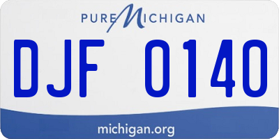 MI license plate DJF0140