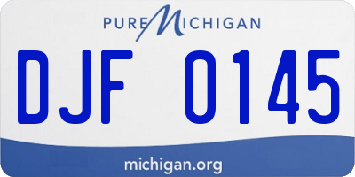 MI license plate DJF0145