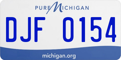 MI license plate DJF0154