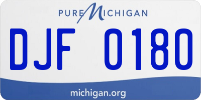 MI license plate DJF0180