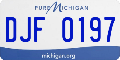 MI license plate DJF0197