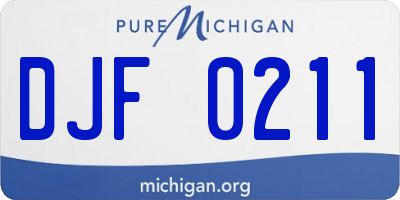 MI license plate DJF0211