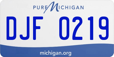 MI license plate DJF0219