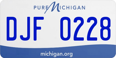 MI license plate DJF0228