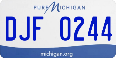MI license plate DJF0244