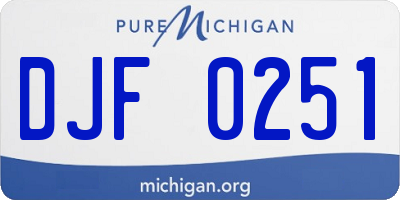 MI license plate DJF0251