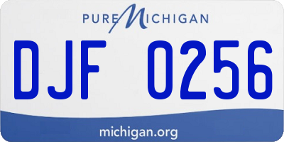MI license plate DJF0256