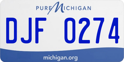MI license plate DJF0274