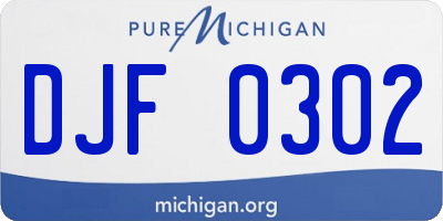 MI license plate DJF0302