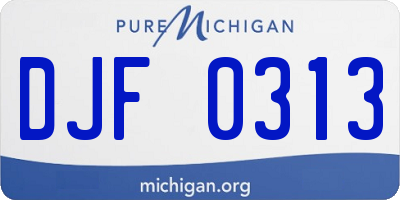 MI license plate DJF0313