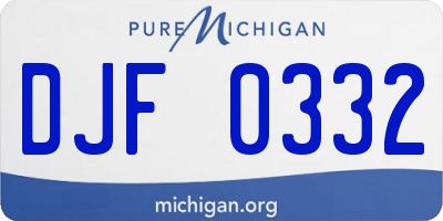 MI license plate DJF0332