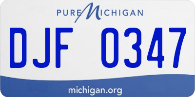 MI license plate DJF0347