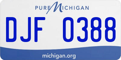 MI license plate DJF0388