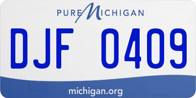 MI license plate DJF0409