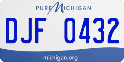 MI license plate DJF0432