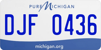 MI license plate DJF0436