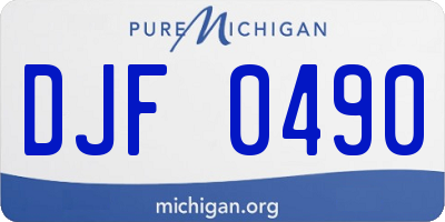 MI license plate DJF0490