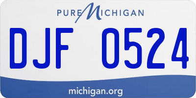 MI license plate DJF0524
