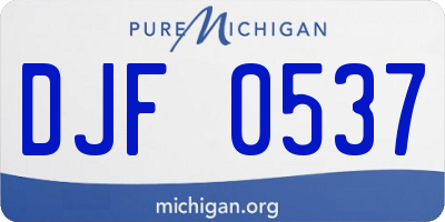MI license plate DJF0537